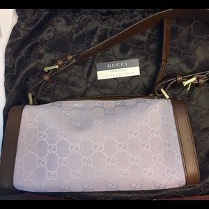 Gucci small bag purse pochette lavender w brown
